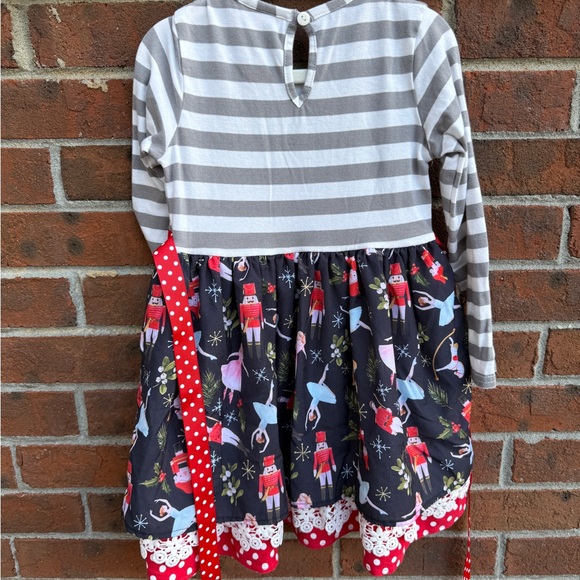 Counting Daisies Nutcracker Ballerina Ruffled Long Sleeve Holiday Dress Size 4 - Picture 4 of 5